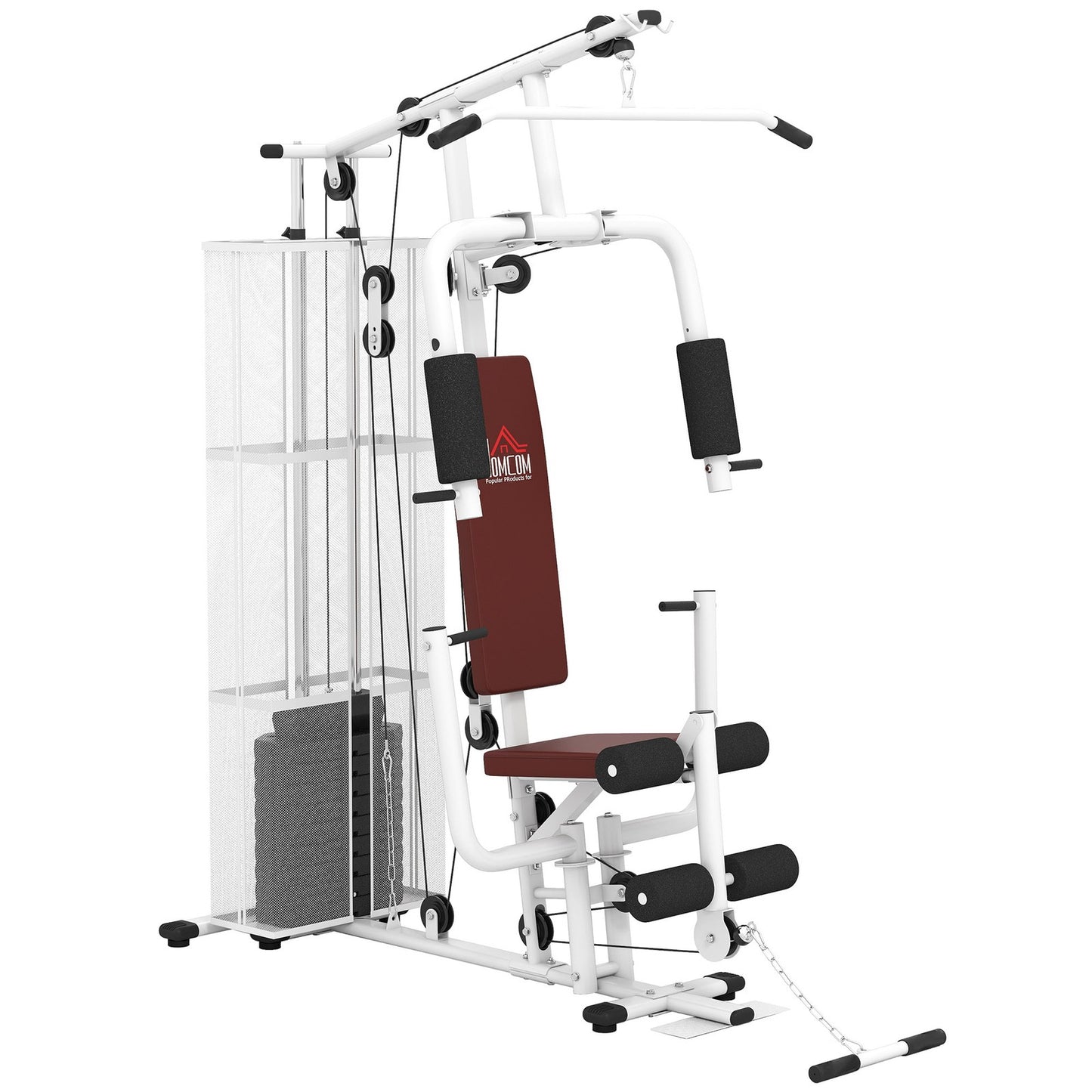 Multifunctional Home Gym Weight Training Station in White