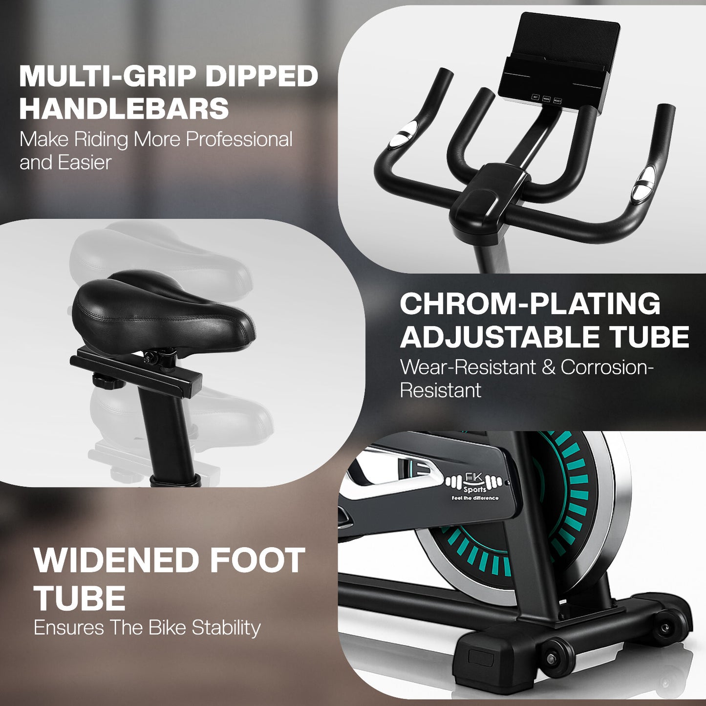 Indoor Fitness Spinning Bike with 10KG Flywheel for Cardio Training