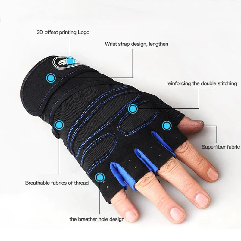 Professional Fitness Gloves for Men and Women - Weight Lifting, Bodybuilding, and Sports Training with Shockproof Wrist Support