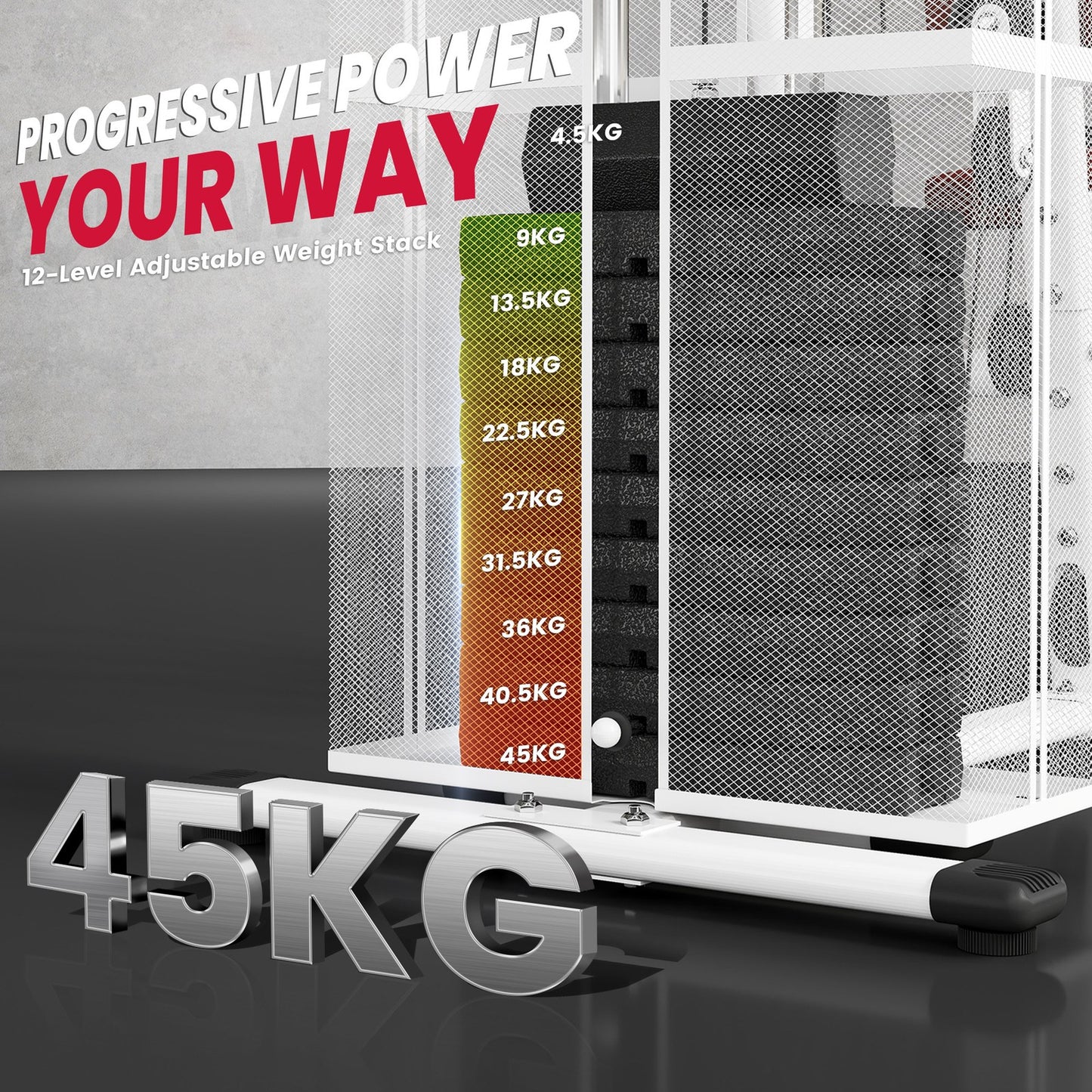 Multifunctional Home Gym Weight Training Station in White