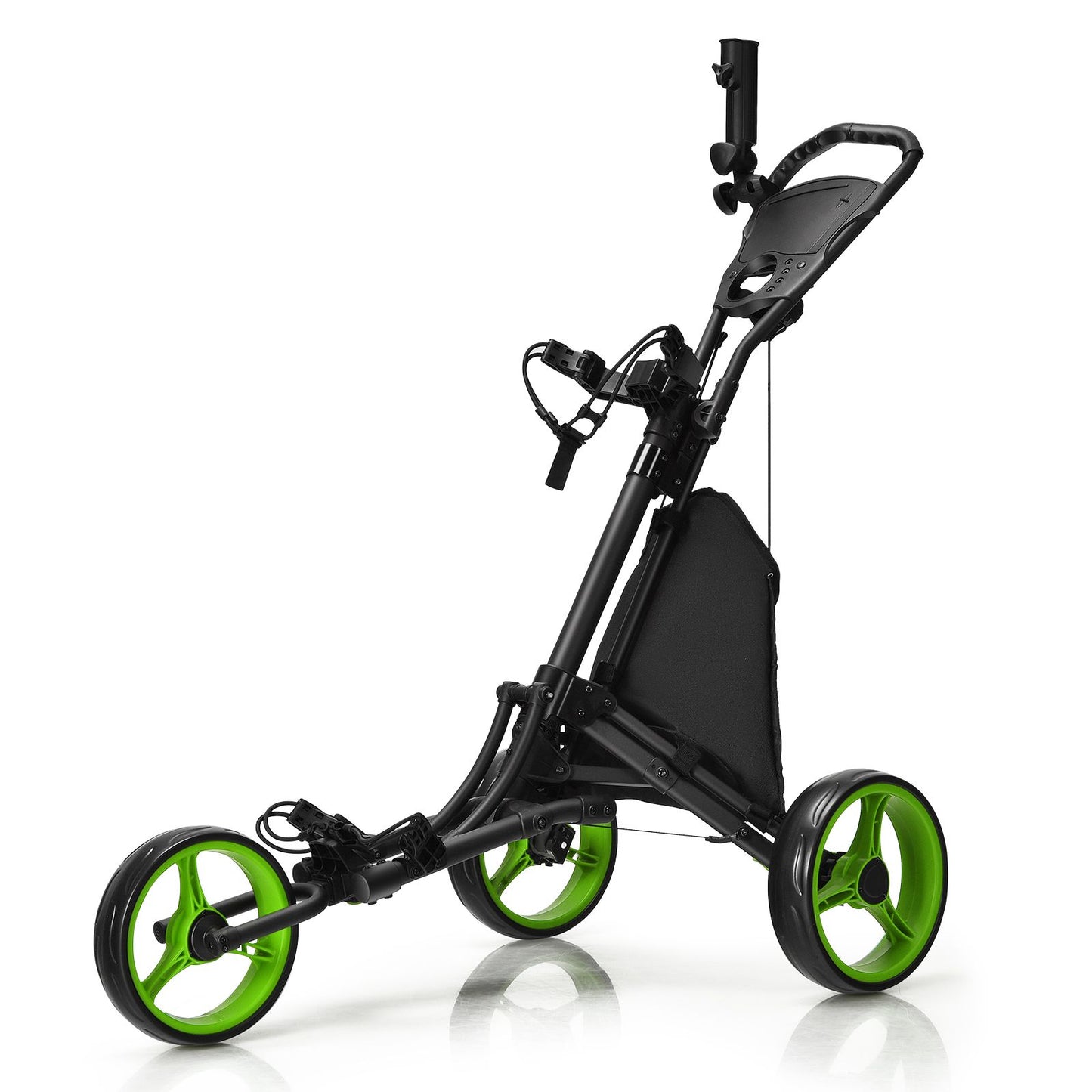 Three-Wheel Golf Push and Pull Cart with Adjustable Height Handle