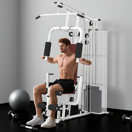 Multifunctional Home Gym Weight Training Station in White