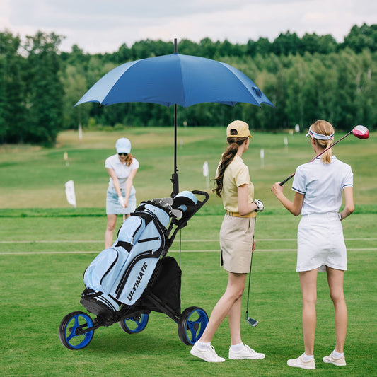 Three-Wheel Golf Push and Pull Cart with Adjustable Height Handle