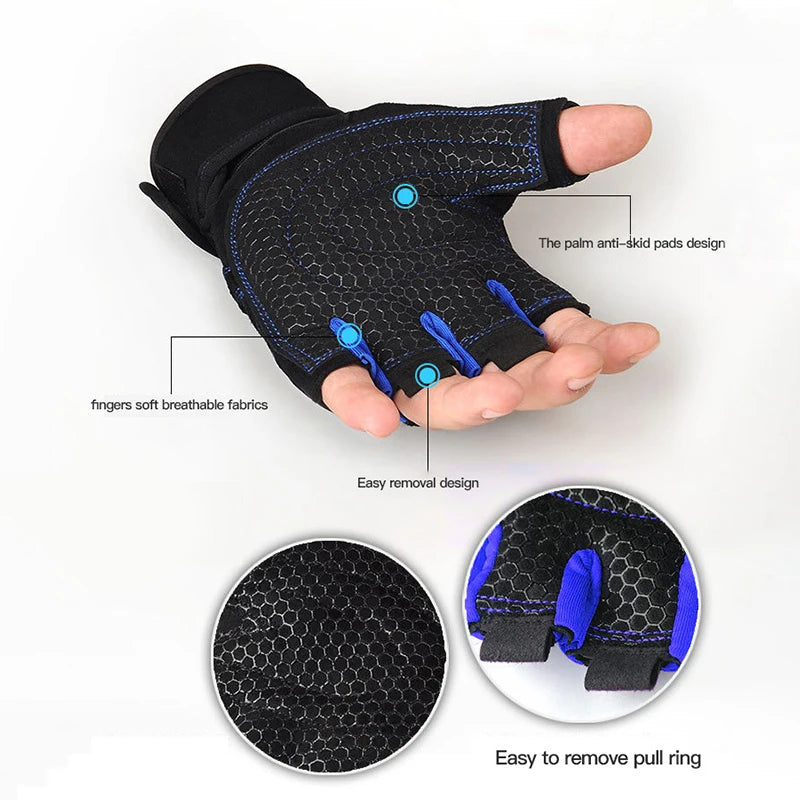 Professional Fitness Gloves for Men and Women - Weight Lifting, Bodybuilding, and Sports Training with Shockproof Wrist Support