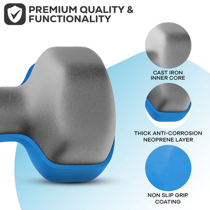 Neoprene Dumbbell Weight Set for Home Gym and Aerobic Fitness