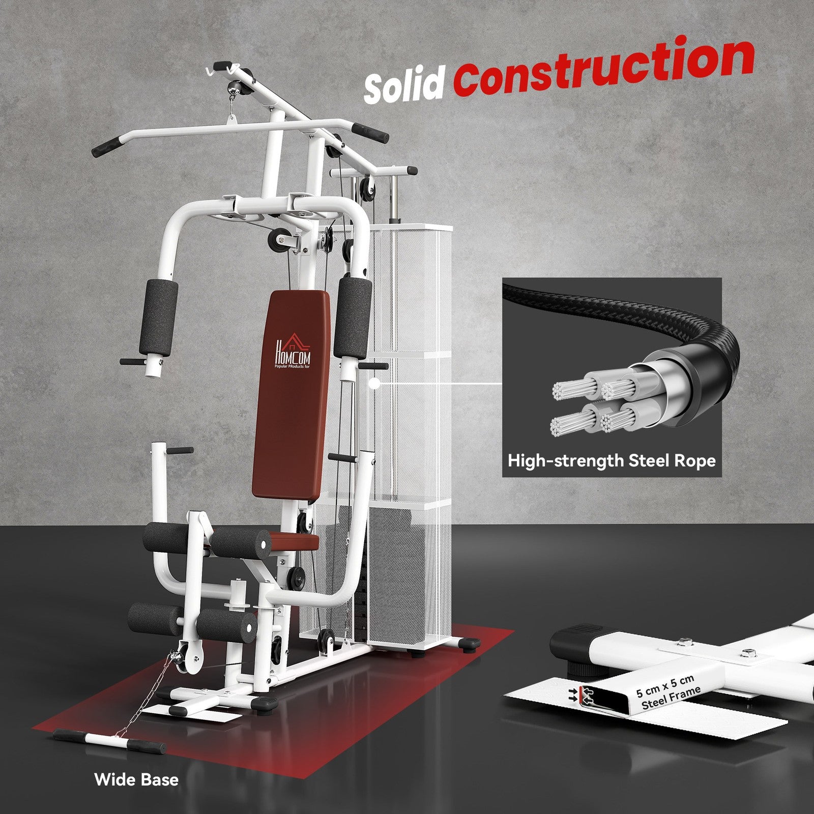Multifunctional Home Gym Weight Training Station in White