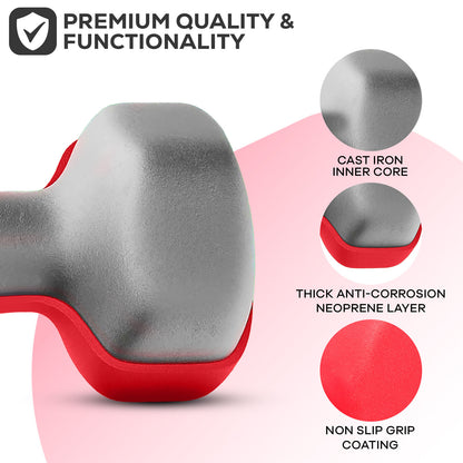 Neoprene Dumbbell Weight Set for Home Gym and Aerobic Fitness