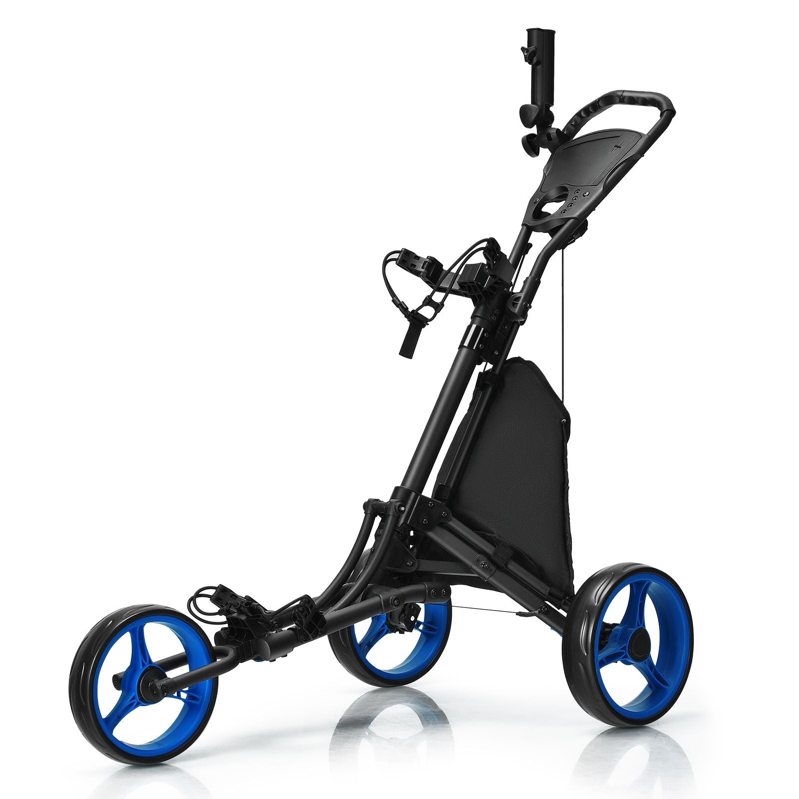 Three-Wheel Golf Push and Pull Cart with Adjustable Height Handle