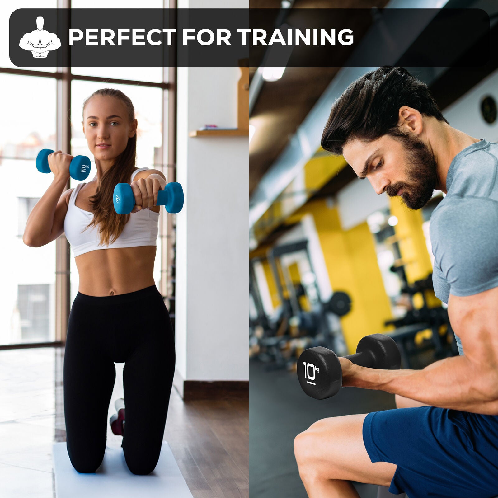 Neoprene Dumbbell Weight Set for Home Gym and Aerobic Fitness