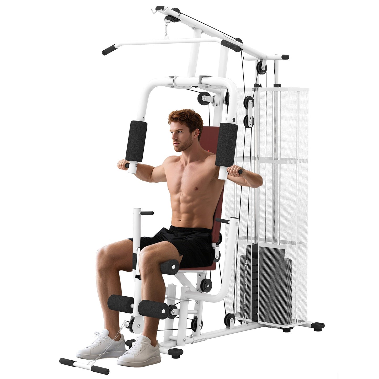 Multifunctional Home Gym Weight Training Station in White