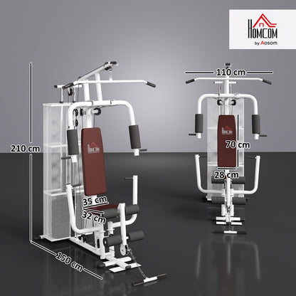 Multifunctional Home Gym Weight Training Station in White