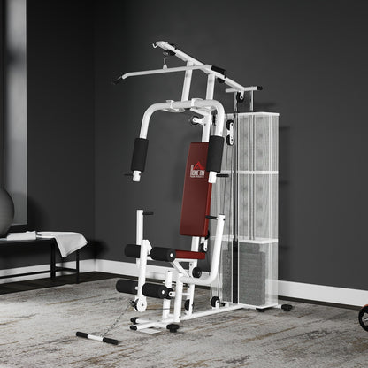 Multifunctional Home Gym Weight Training Station in White
