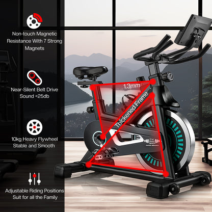 Indoor Fitness Spinning Bike with 10KG Flywheel for Cardio Training